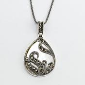 Silver Marcasite M.O.P. Pendant image