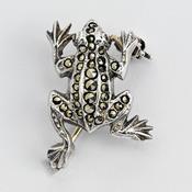 Marcasite Frog Brooch image