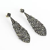 Silver Marcasite Drop Earrings image
