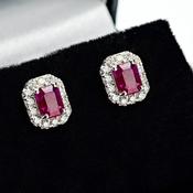 Ruby and Diamond Stud Earrings image