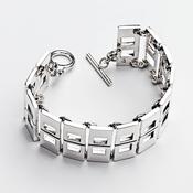 Modern Flat Silver Bracelet image