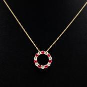 Ruby &amp;amp; Diamond Circle Pendant image