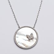 Silver disc pendant image