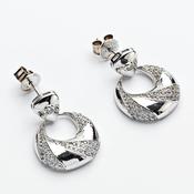 Round Silver Drop Earrings image