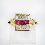 Square Ruby &amp;amp; Diamond Ring image