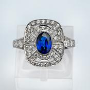Sapphire and Diamond Cluster Ring image
