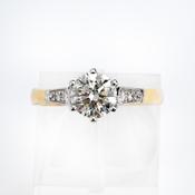 Diamond solitaire with diamond shoulders image