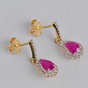 Ruby and diamond drop earrings image