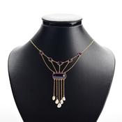 Edw. Amethyst and Pearl necklace image