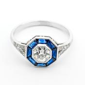 Diamond  sapphire cluster ring image