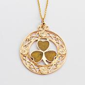 Gold shamrock pendant image