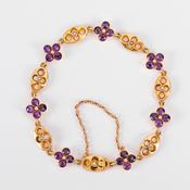 Antique amethyst and pearl bracelet image