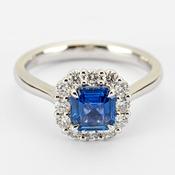 Square sapphire diamond ring image