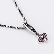Silver pink stone pendant image