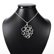 Large silver open work pendant image
