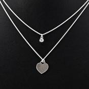 Silver Heart and CZ Pendant image