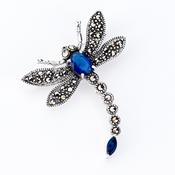 Silver dragonfly brooch image