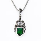 Art deco style silver pendant image
