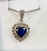 Silver Blue Heart Pendant image