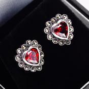 Marcasite Red Heart Earrings image