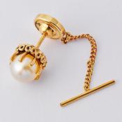 9 ct gold pearl tie tack image