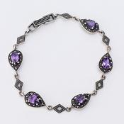 Ornate Marcasite Purple Stone Bracelet image