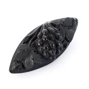 Antique jet oval brooch image