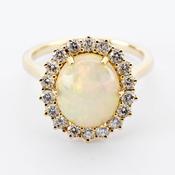 Opal and diamond cluster ring image