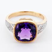Amethyst &amp;amp; Diamond Dress Ring image