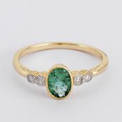 Oval Emerald &amp;amp; Diamond Ring image