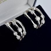 Triple hoop diamond earrings image