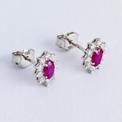 Ruby and diamond stud earrings image