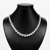Cluster Cz Silver Tennis Necklace image