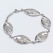 MOP and Cz Silver Bracelet