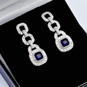 Blue Art Deco Style Earrings