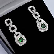 GREEN ART DECO STYLE EARRINGS