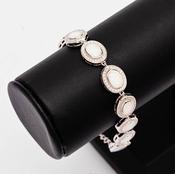 White and Cz Silver Bracelet