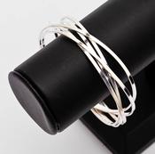 Silver 5 Band Bangle