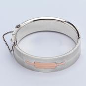 Silver and Gold Wide Bangle