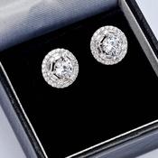 Silver Cz Cluster Studs