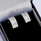 Silver Cz Wide Hoops