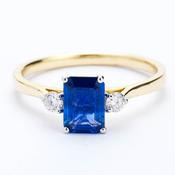 Three Stone Sapphire and Diamond Ring