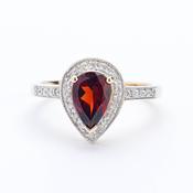 Garnet and Diamond Ring image