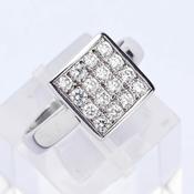 Square Diamond Cluster Ring