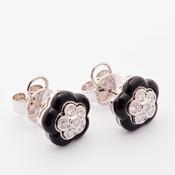 Onyx and Diamond Studs