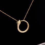 Gold and Diamond Snake Pendant image
