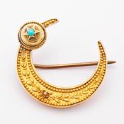 15ct Crescent Moon Brooch