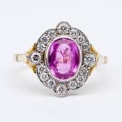 Pink Sapphire and Diamond Ring image