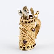 Gold &amp;amp; Garnet Golf Bag Pendant image