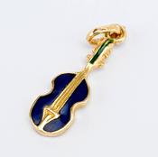 18 Carat Gold Enamel Guitar Pendant image